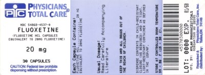 Image Of 20 mg Package Label (Fluoxetine 20 mg Package Label)